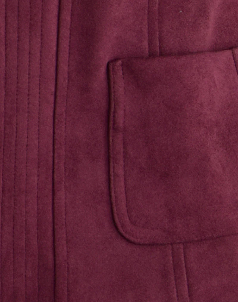 Ukiyo Jacke aus Wildlederimitat Burgund - Image 7