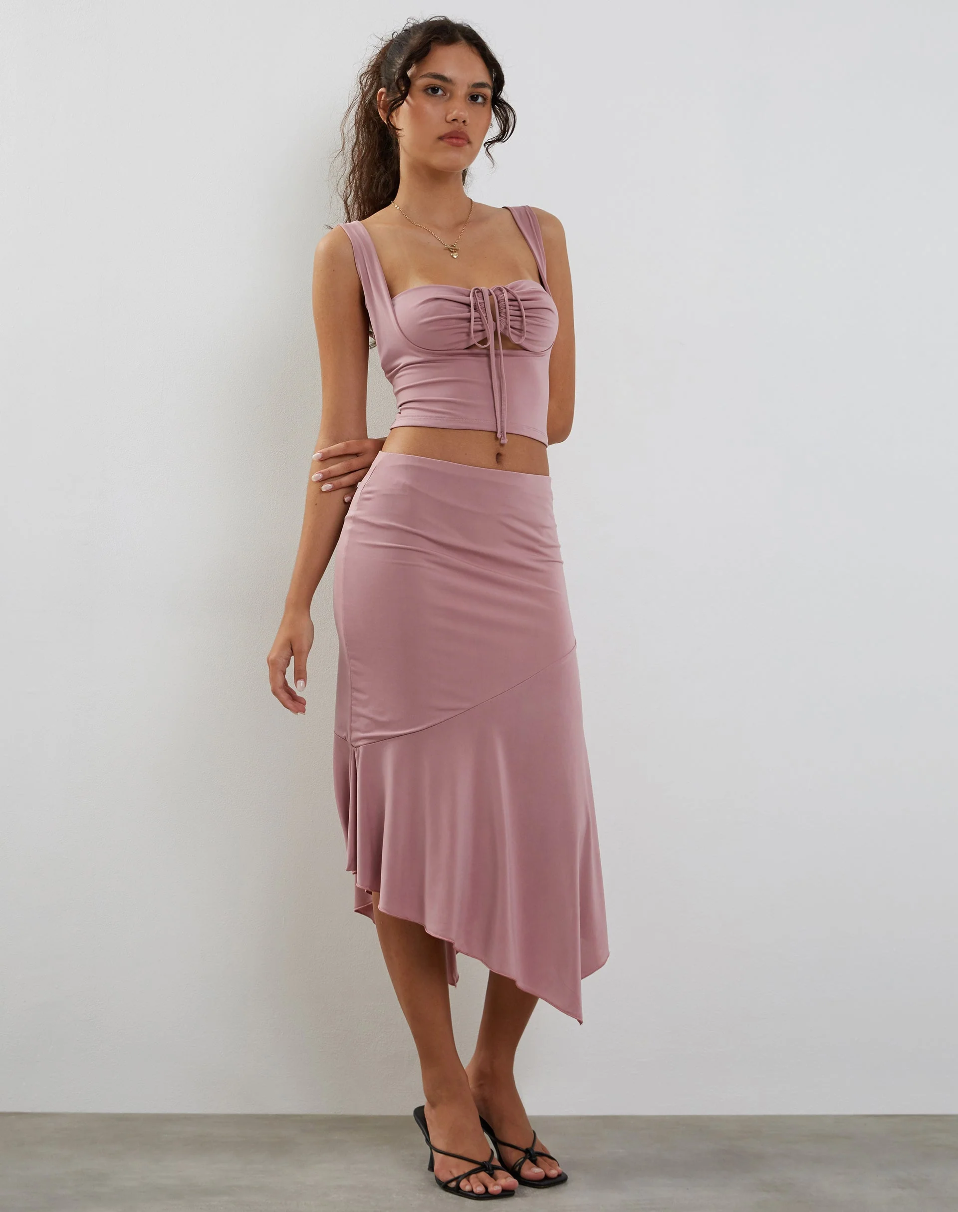 Ulani Crop Top in staubigem Rosa - Image 3