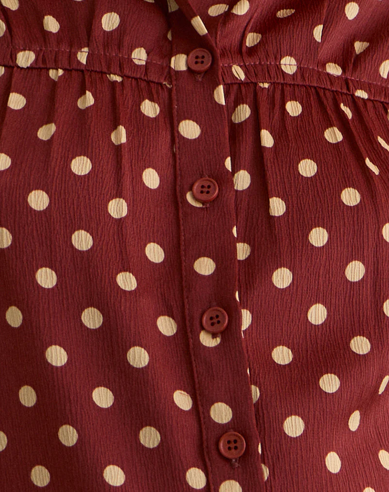 Ulsan Hemd, tailliert, feuerrot, mit Polka-Print - Image 6