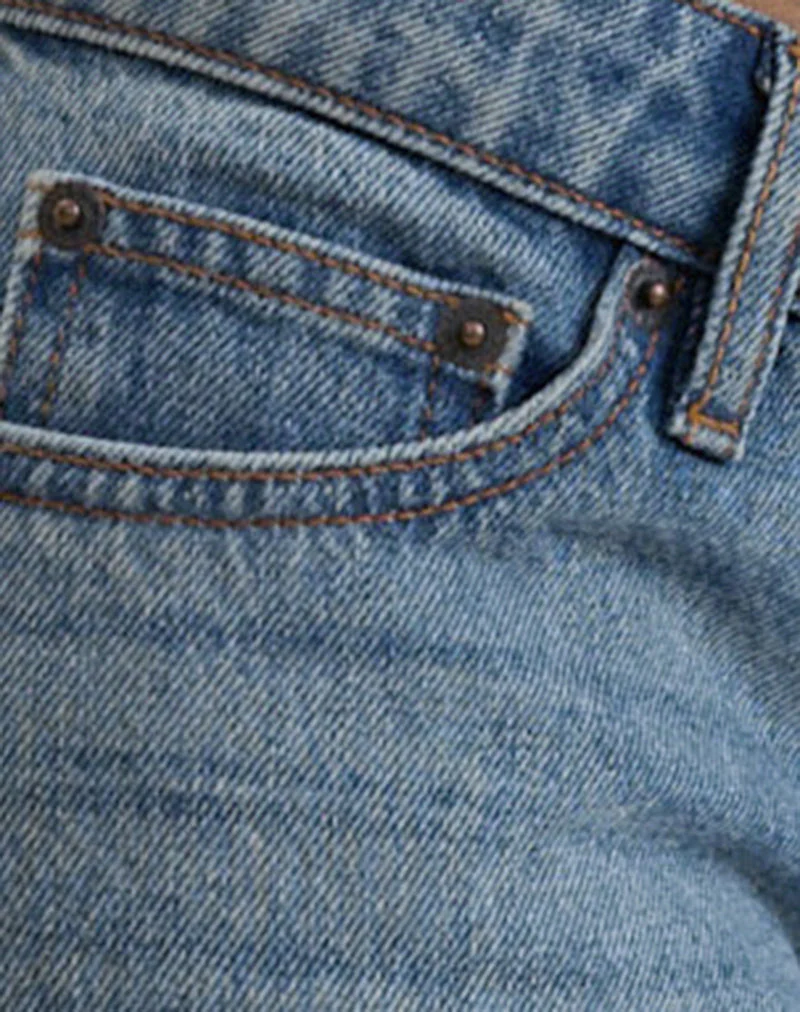 Ultra Low Rise Flare Jean in Slate Blue - Image 7