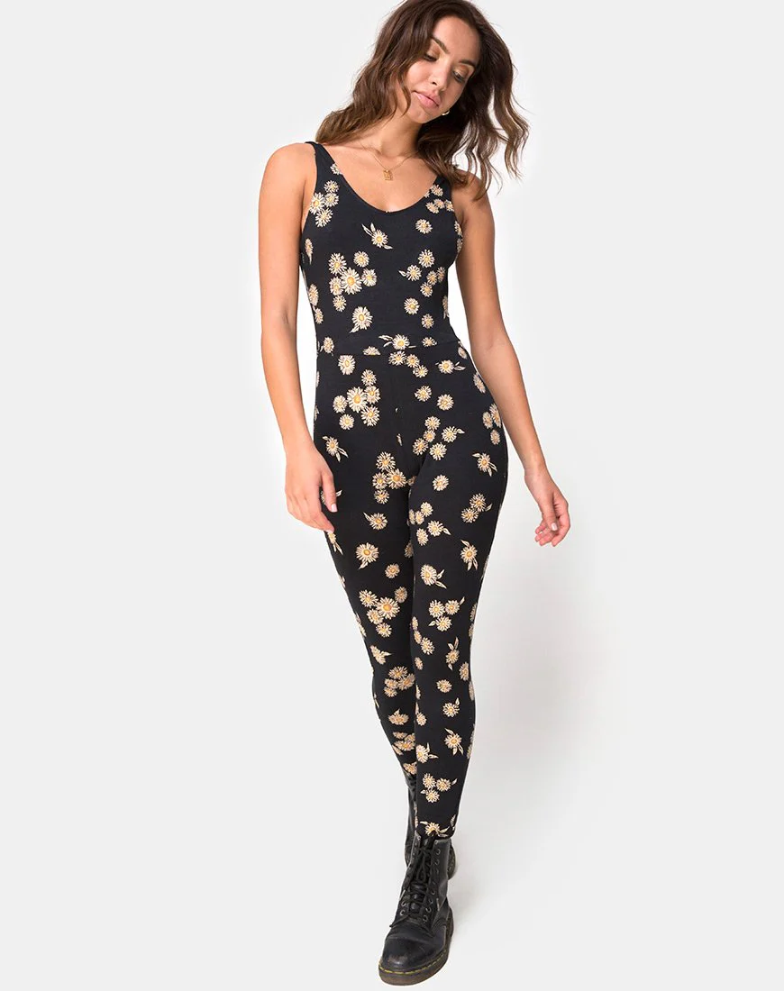 Unitard in Grunge Daisy Floral - Image 3