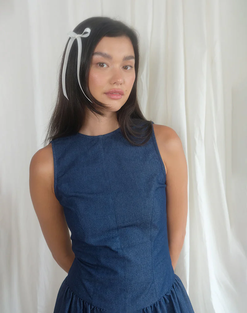 Uretta Maxikleid aus Denim Indigo - Image 3