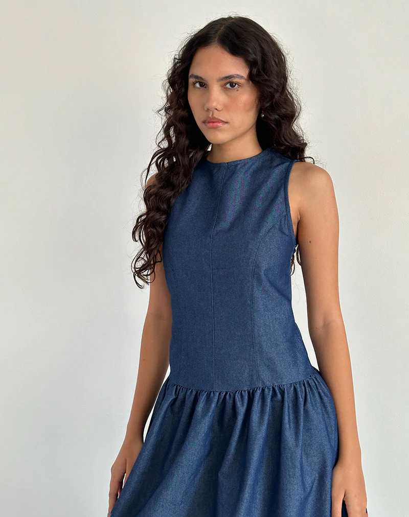 Uretta Maxikleid aus Denim Indigo - Image 4