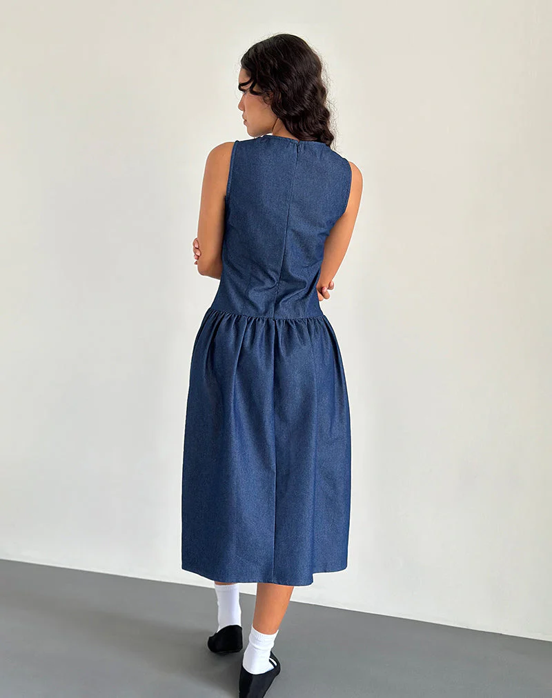 Uretta Maxikleid aus Denim Indigo - Image 5
