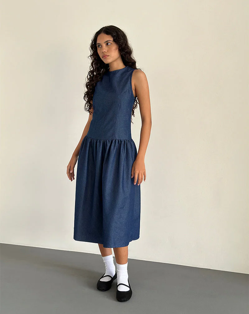 Uretta Maxikleid aus Denim Indigo - Image 6