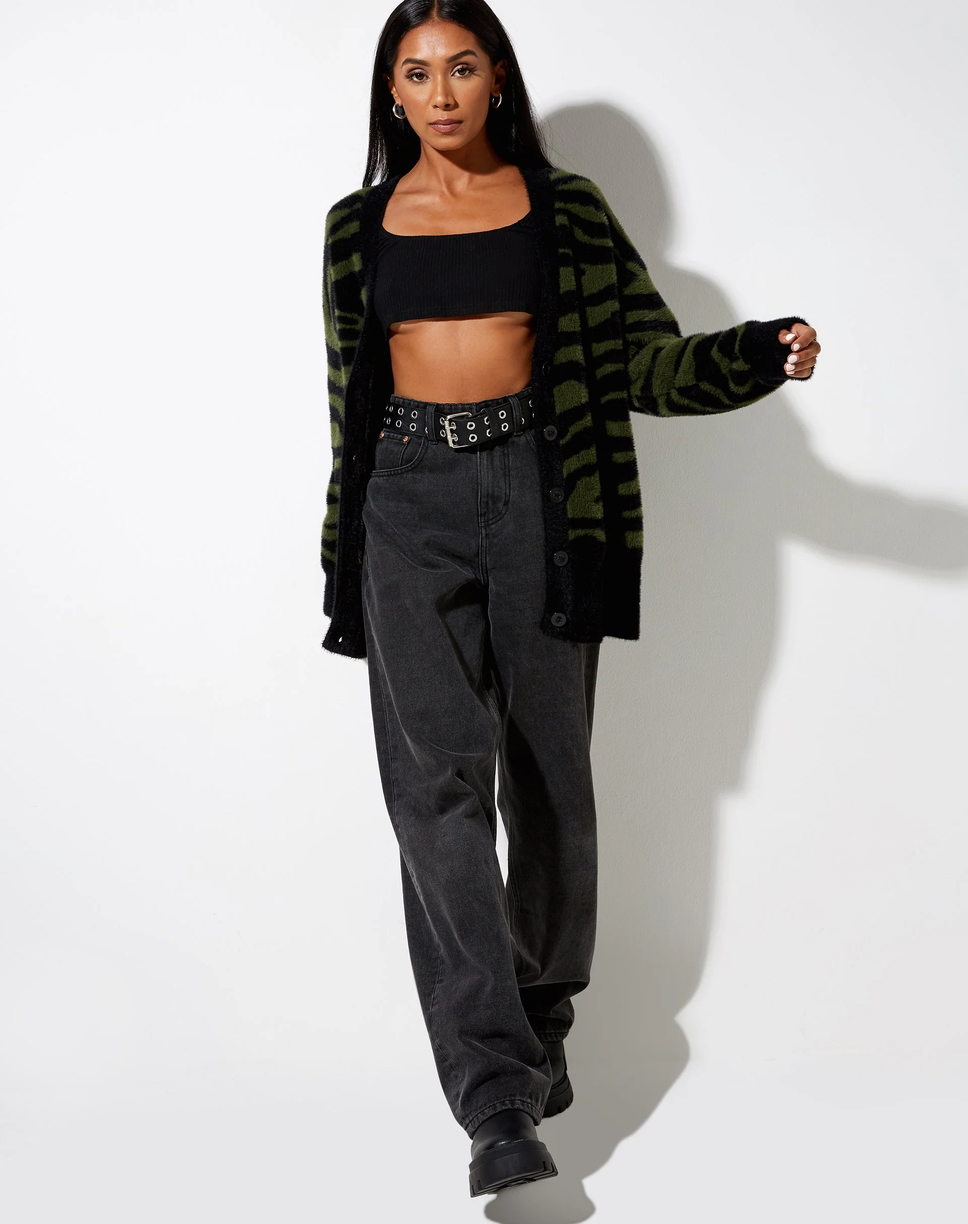 Uriela Cardi aus Zebrastrick in Oliv und Schwarz - Image 2