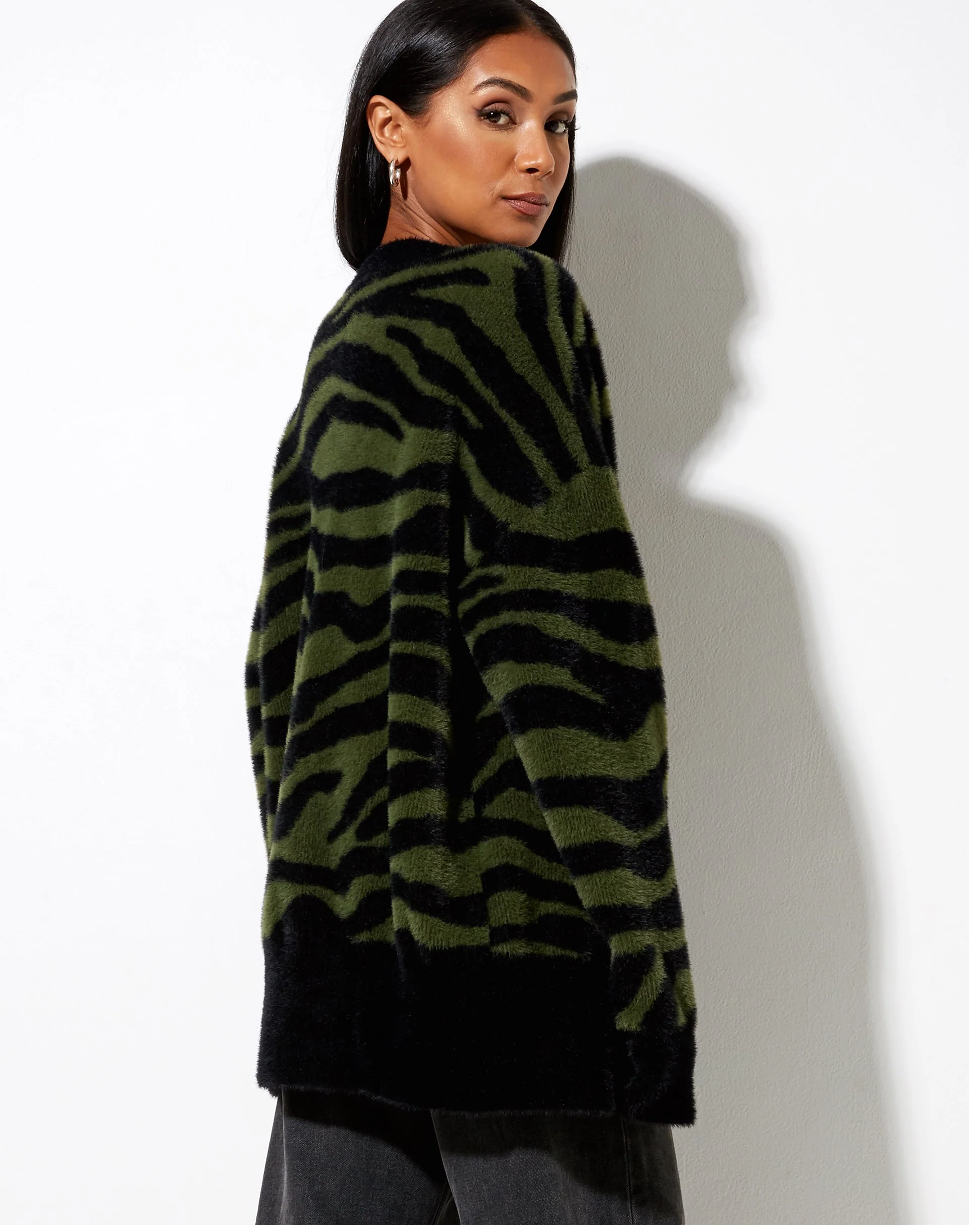 Uriela Cardi aus Zebrastrick in Oliv und Schwarz - Image 3