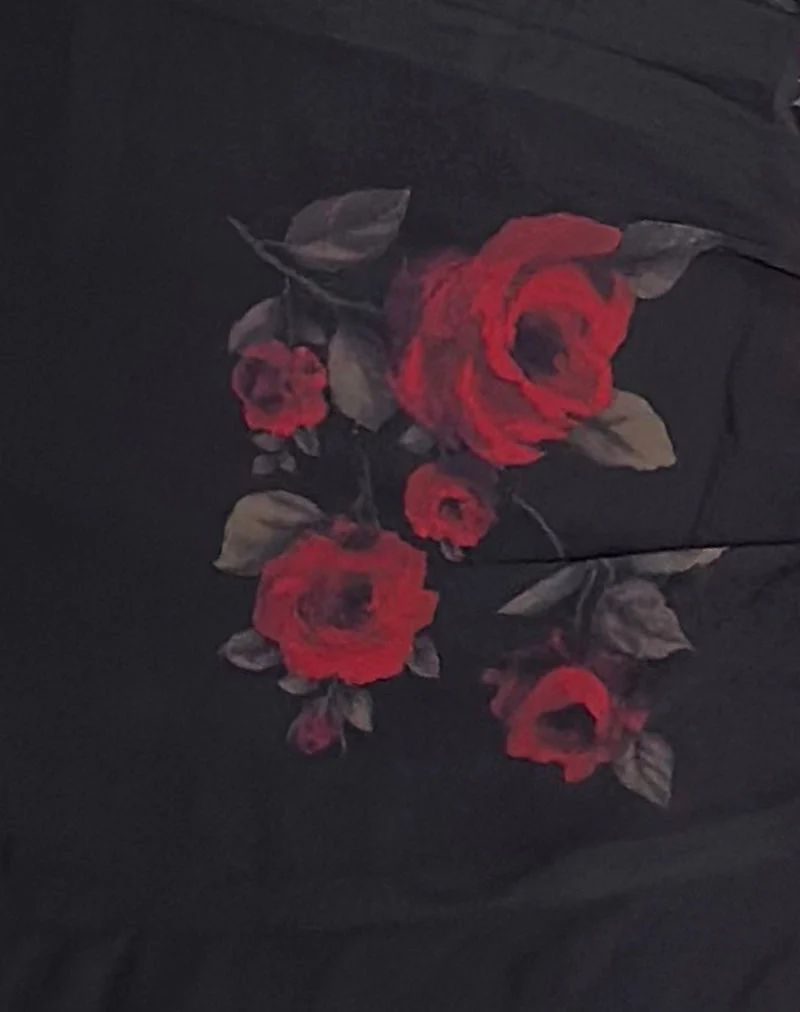 Ursula Bardot Minikleid in Schwarz Vintage Rose - Image 5
