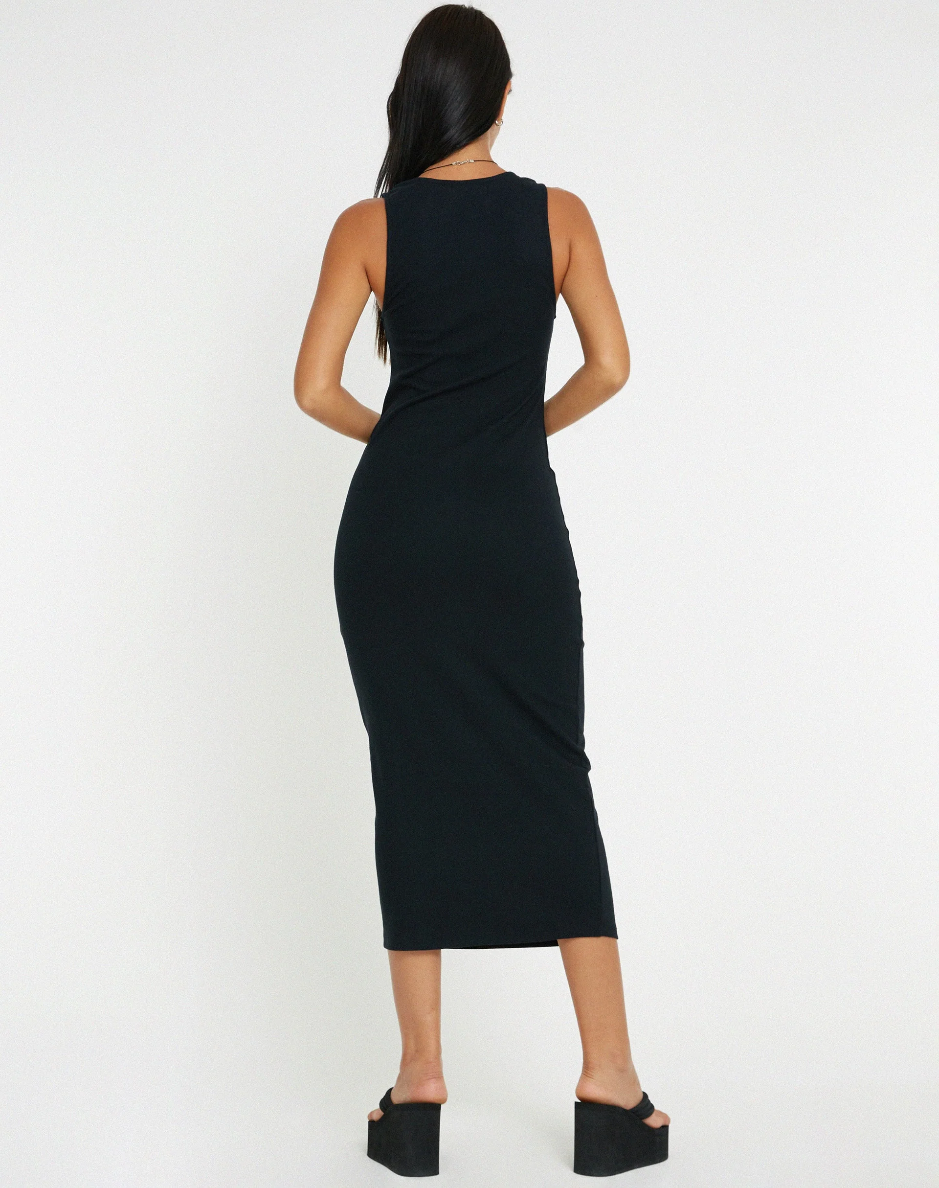 Uzma Midikleid in Schwarz - Image 4