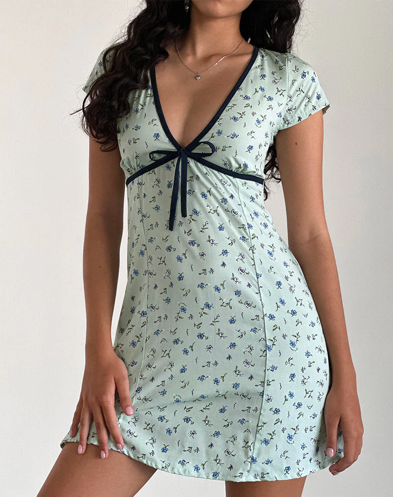 Vaiso Minikleid in hübschem Blütengrün