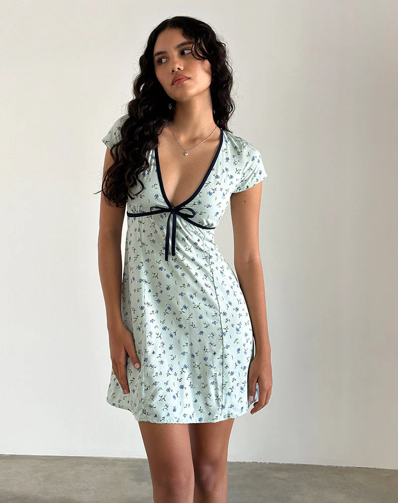 Vaiso Minikleid in hübschem Blütengrün - Image 2