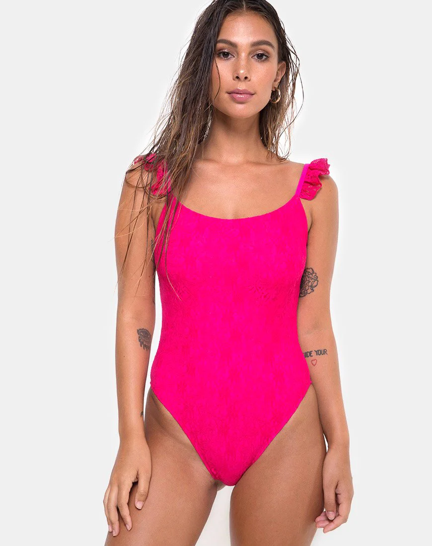Valentina Badeanzug aus Spitze fuschia Pink