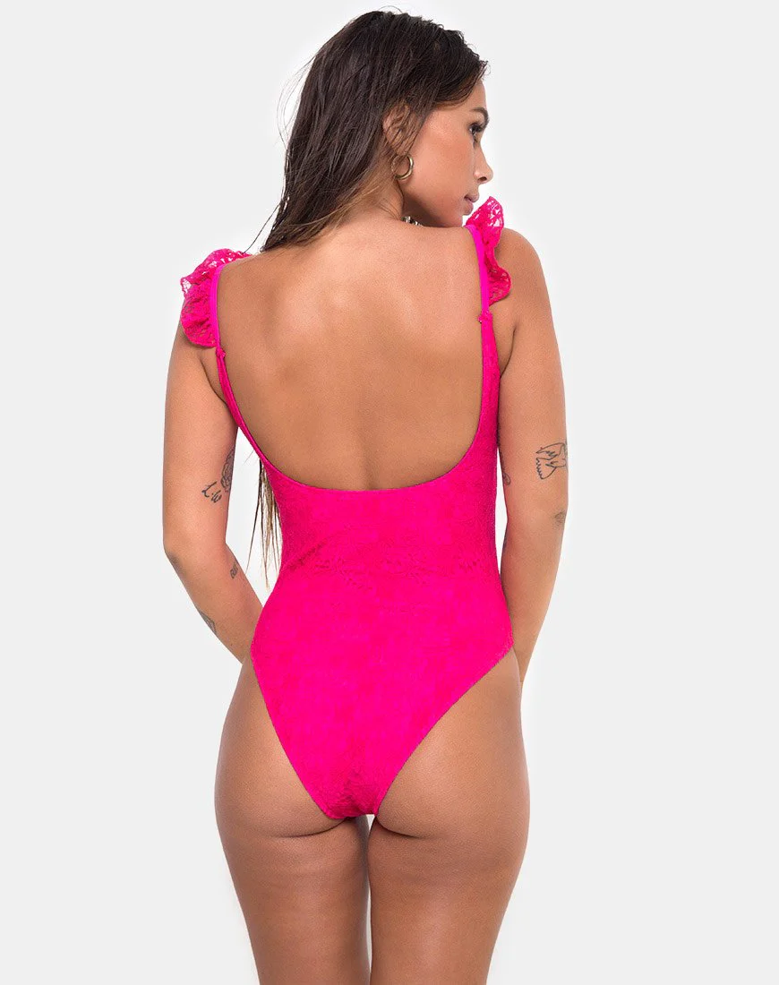 Valentina Badeanzug aus Spitze fuschia Pink - Image 2