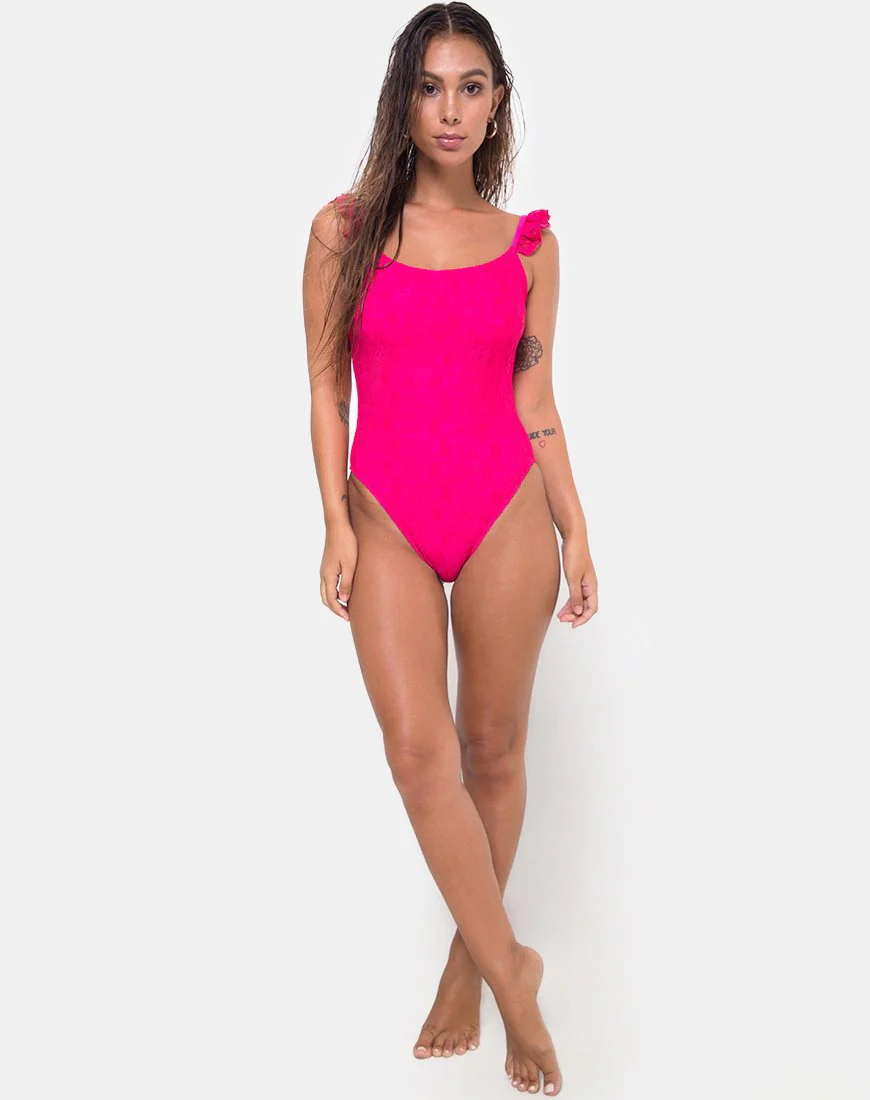 Valentina Badeanzug aus Spitze fuschia Pink - Image 3