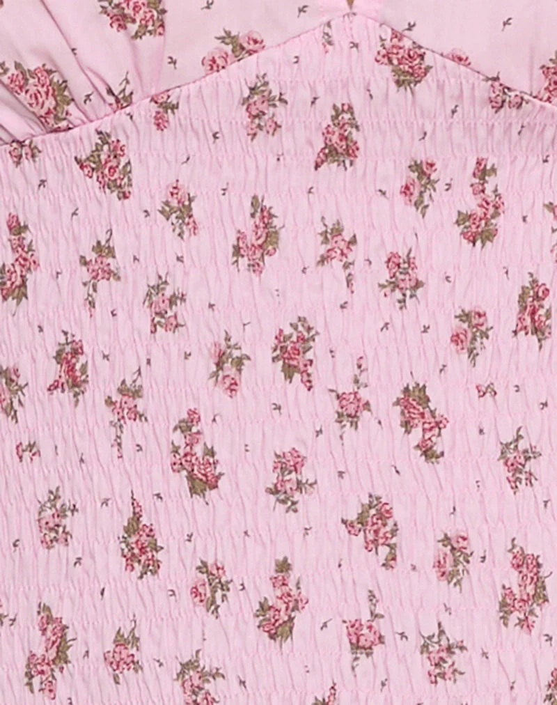 Valisa Top mit tiefem Rückenausschnitt in Floral Romance Pink - Image 5