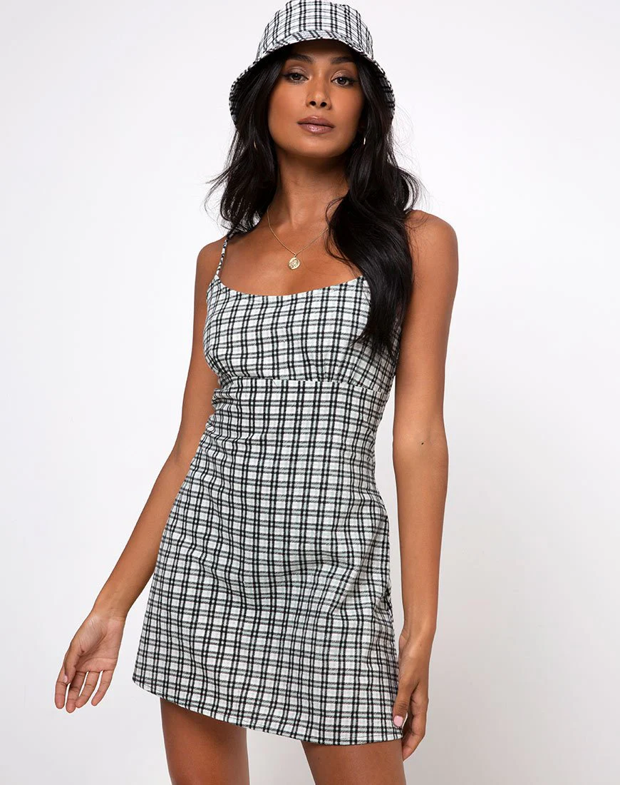Valy Slip Dress in Brandy Check Foam - Image 4