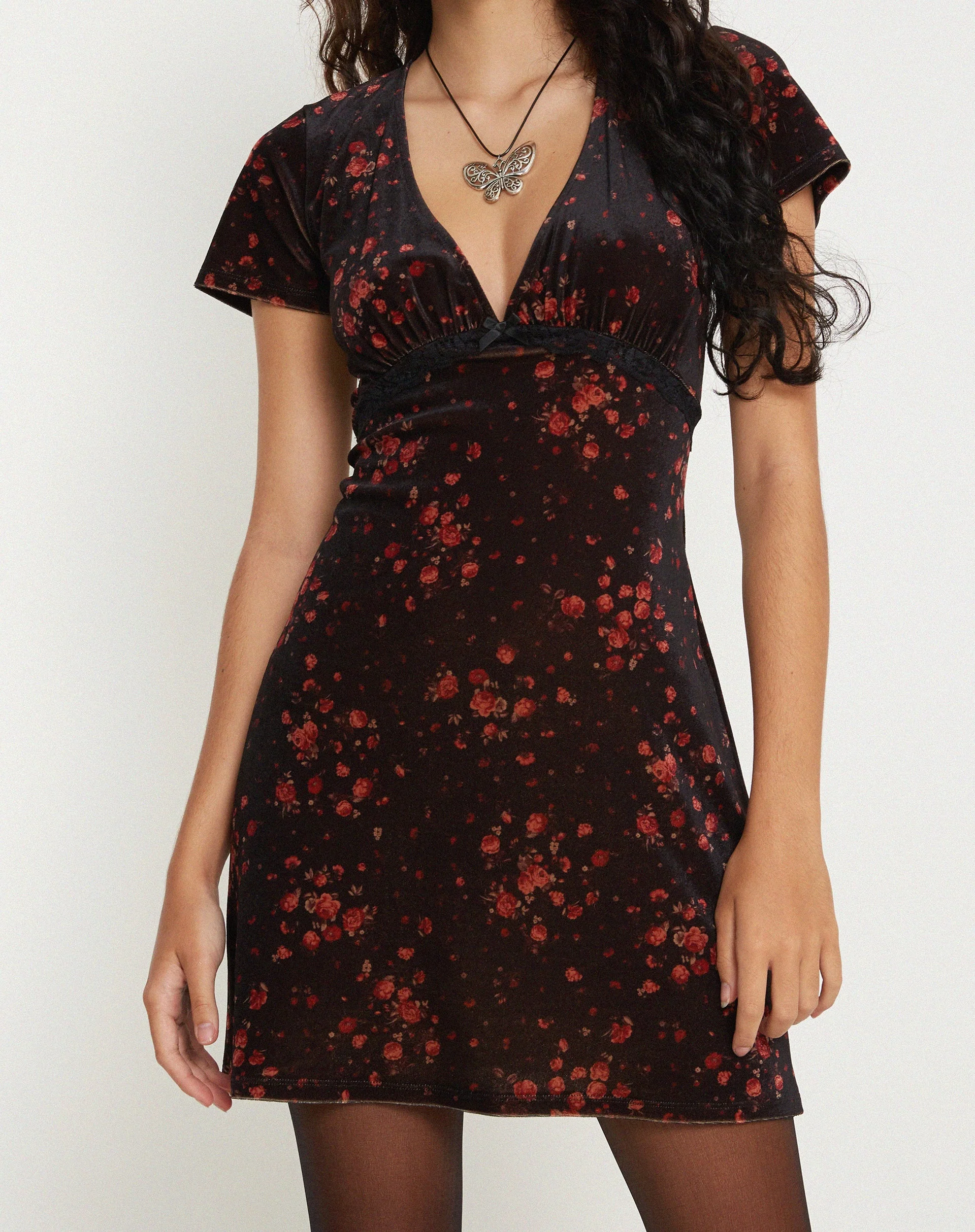 Vania Minikleid aus Rose Cluster Velvet - Image 6