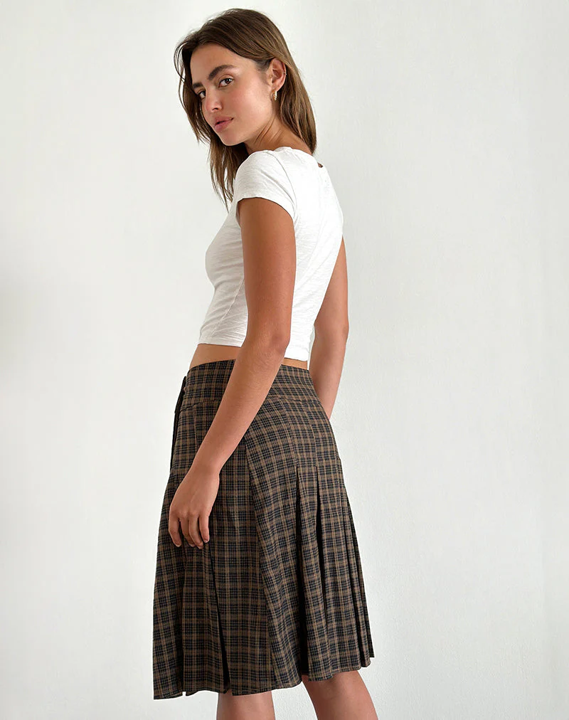 Vanka Midirock aus dunkelbraunem Karo - Image 3