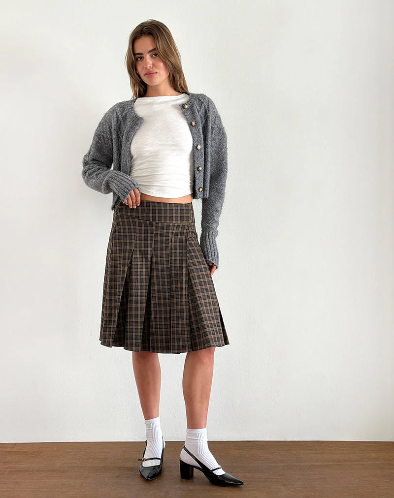Vanka Midirock aus dunkelbraunem Karo - Image 4