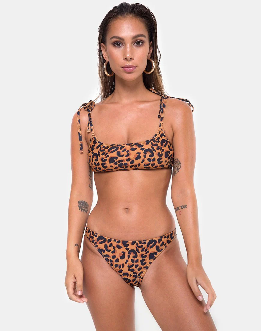Vanna Bikini-Oberteil in Burn Out Leopard