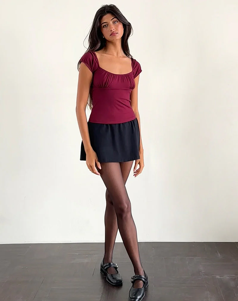 Vardah Top aus burgunderfarbenem Jersey - Image 4