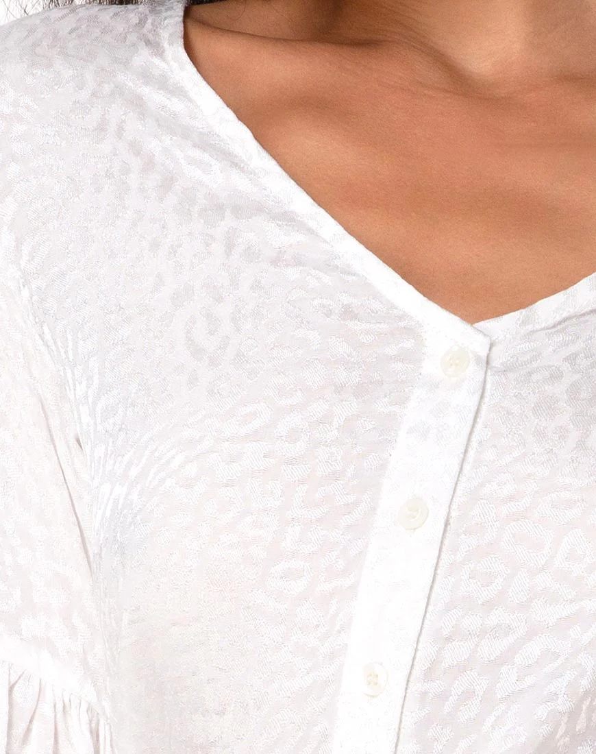 Vautier Oberteil aus Satin Cheetah Elfenbein - Image 5
