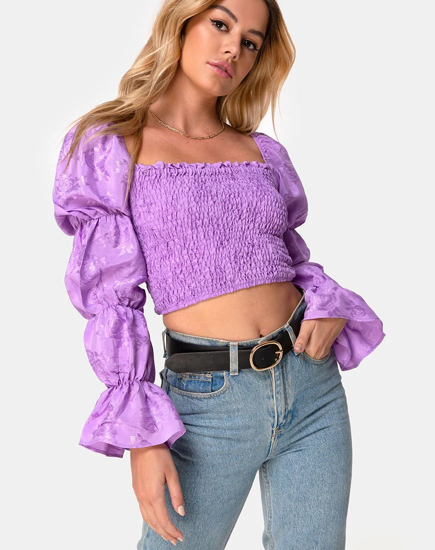 Velina Top in Satin Rose Lilac - Image 10