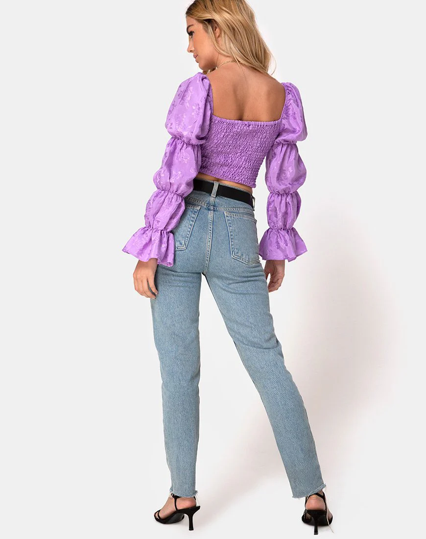 Velina Top in Satin Rose Lilac - Image 7