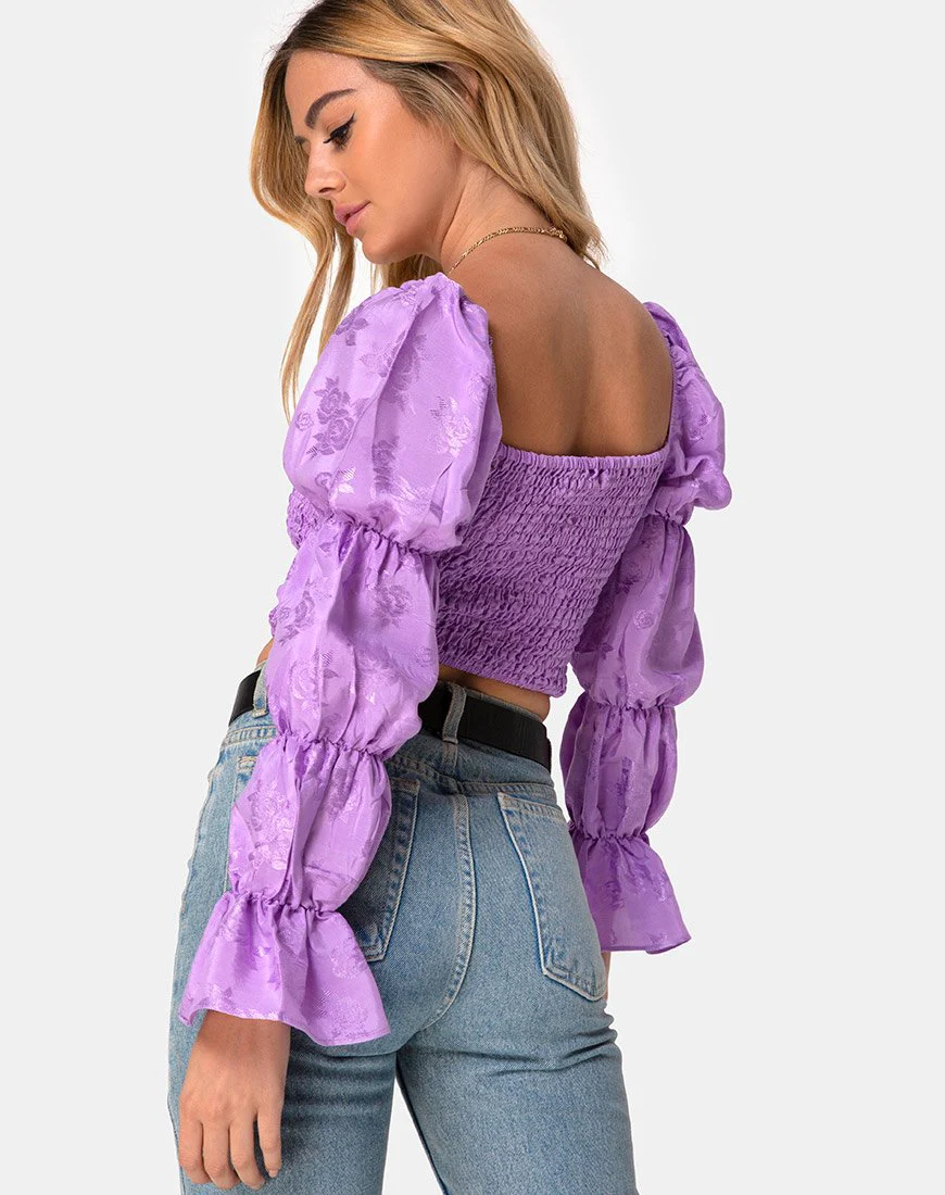 Velina Top in Satin Rose Lilac - Image 9