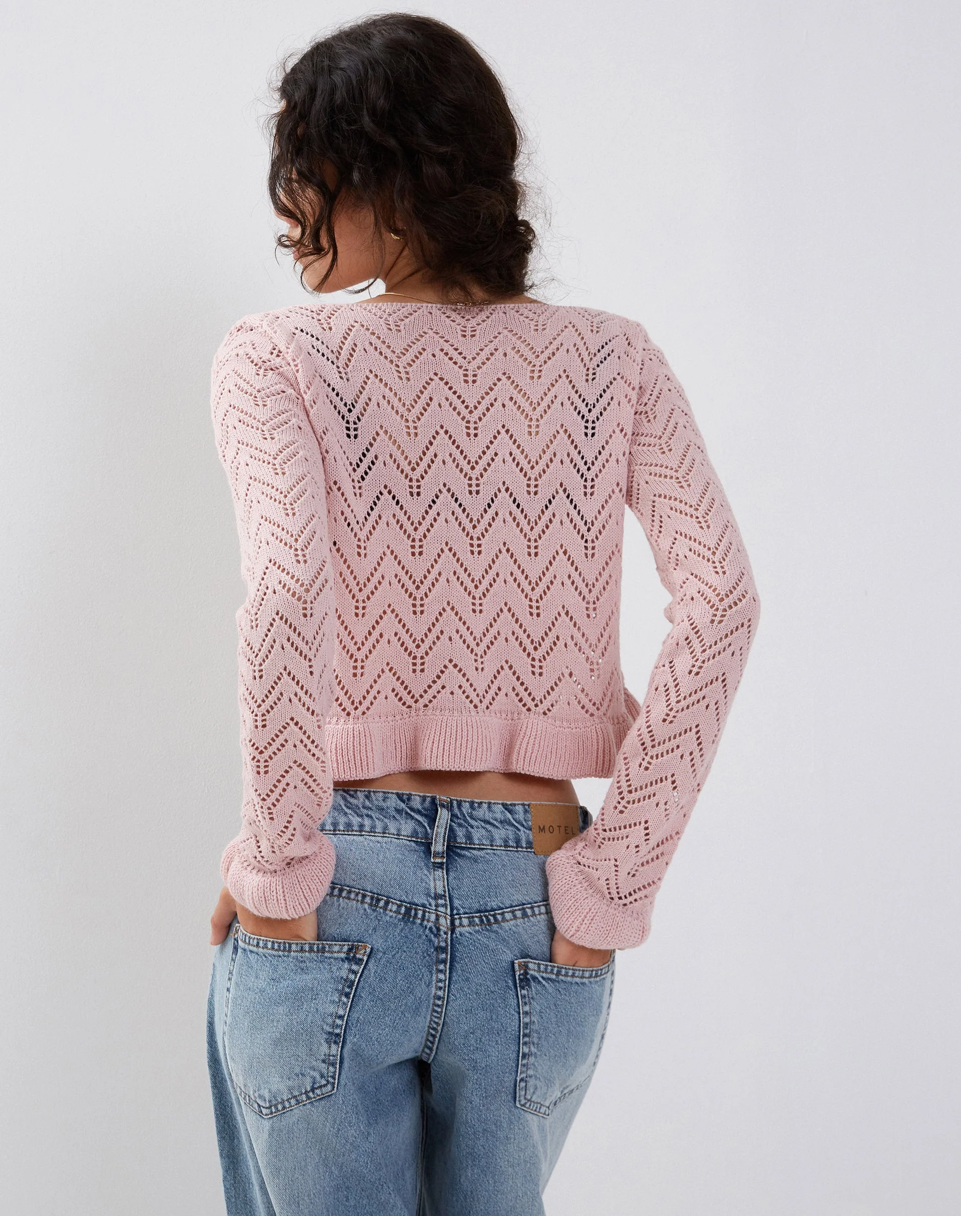 Vella Strickjacke in gestricktem Rosa - Image 4