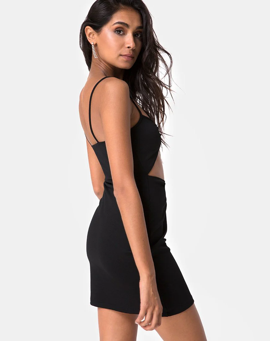 Venchy Bodycon Kleid aus Diamantenring Schwarz - Image 2