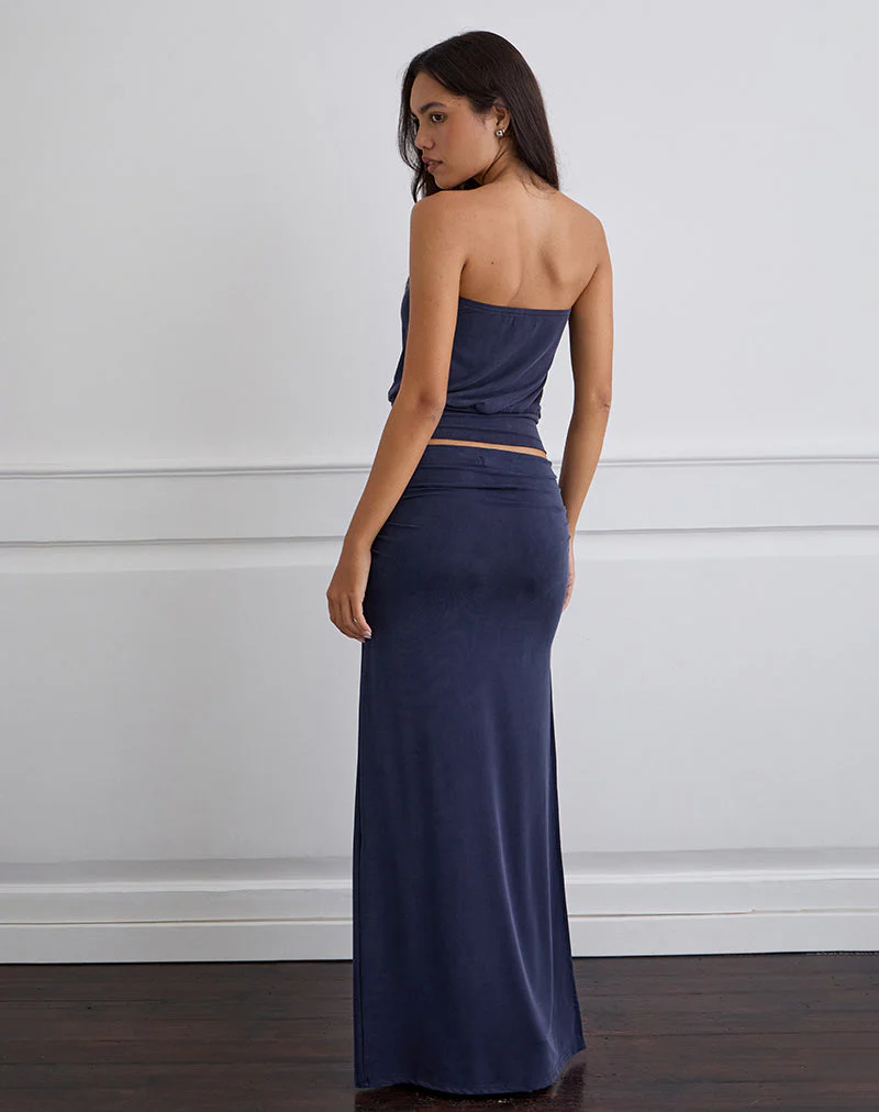Venya Maxirock aus Cupro Navy - Image 4