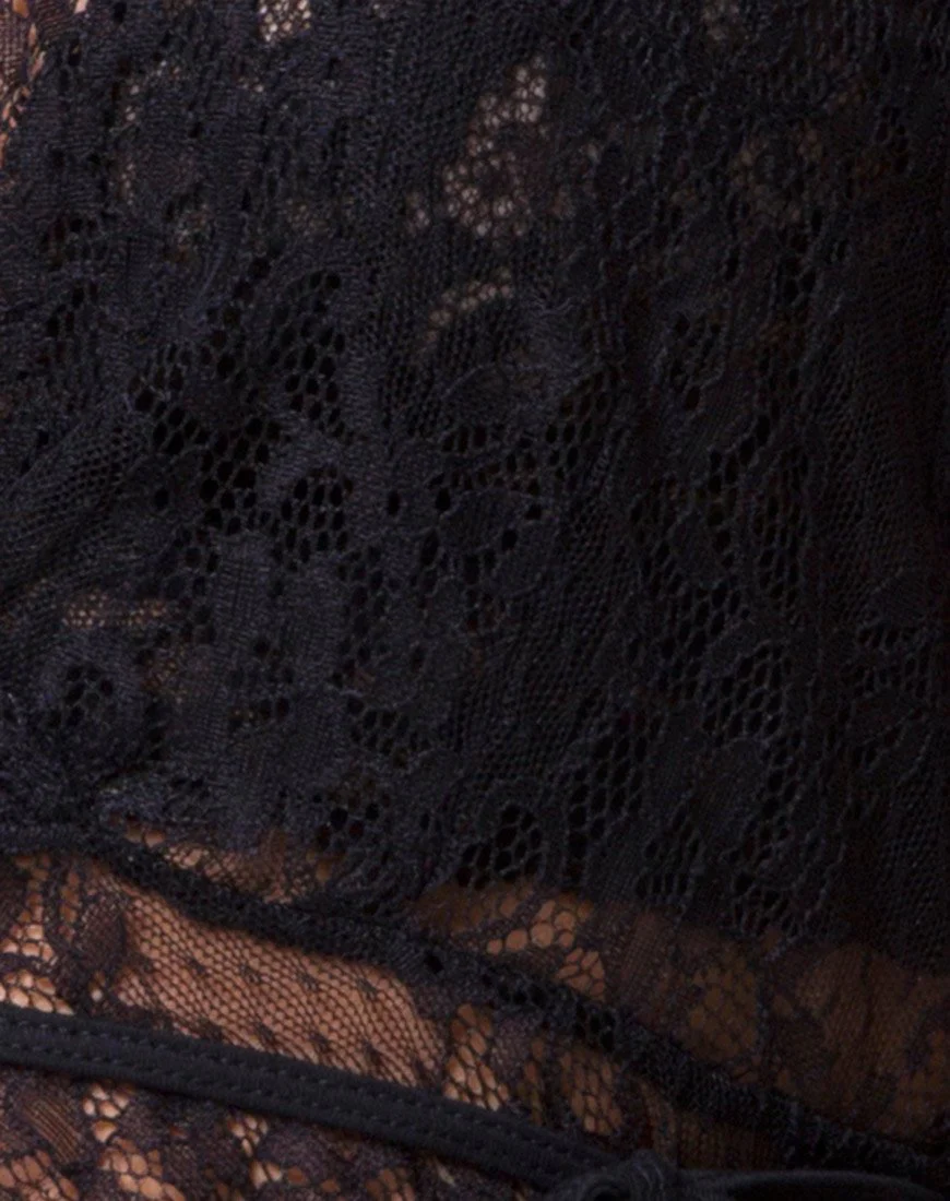 Veronica Wickeltop aus romantischer Spitze Schwarz - Image 5