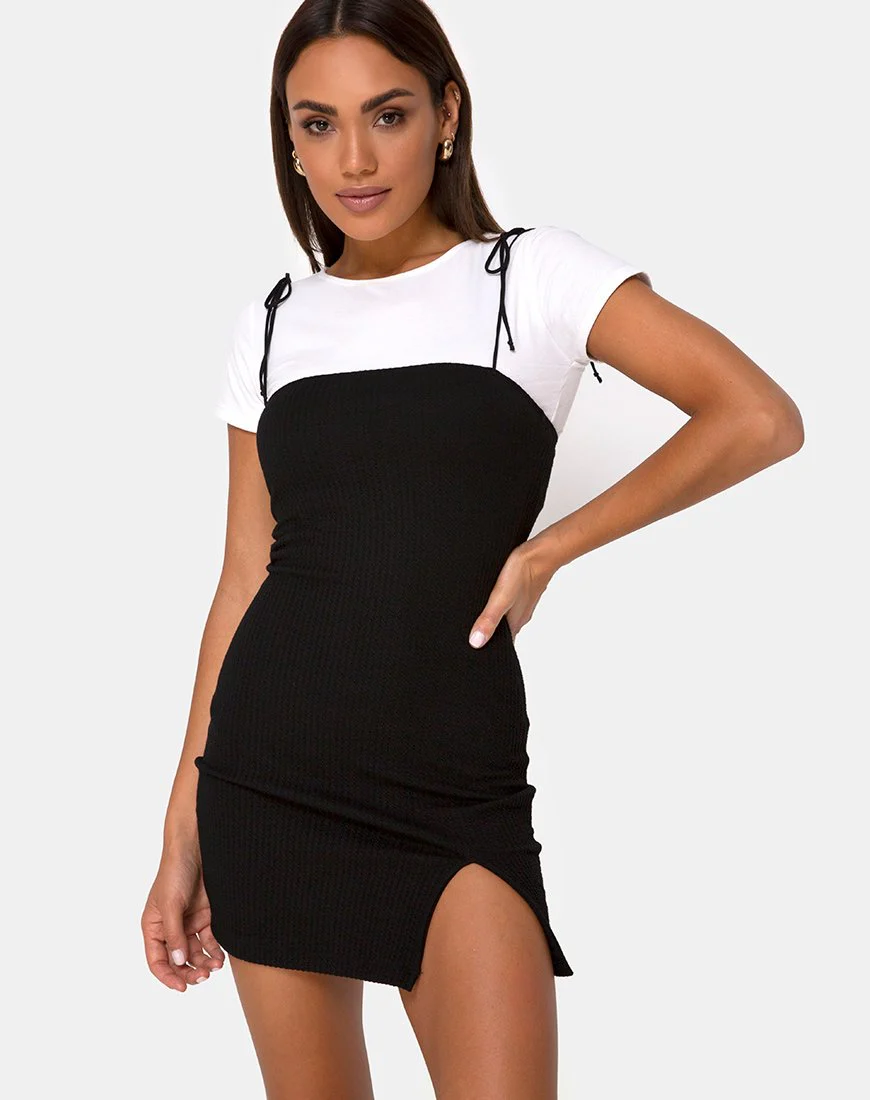 Verso Kleid aus schwarzer Rippe