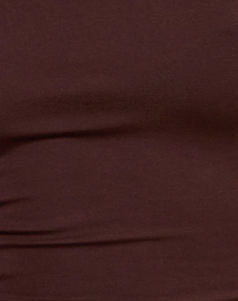 Vey One Shoulder Basic Top in Bitter Chocolate - Image 6