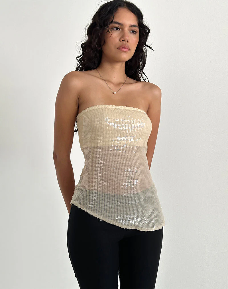 Viksuni Bandeau-Top in Nude Klare getönte Scheibe - Image 4