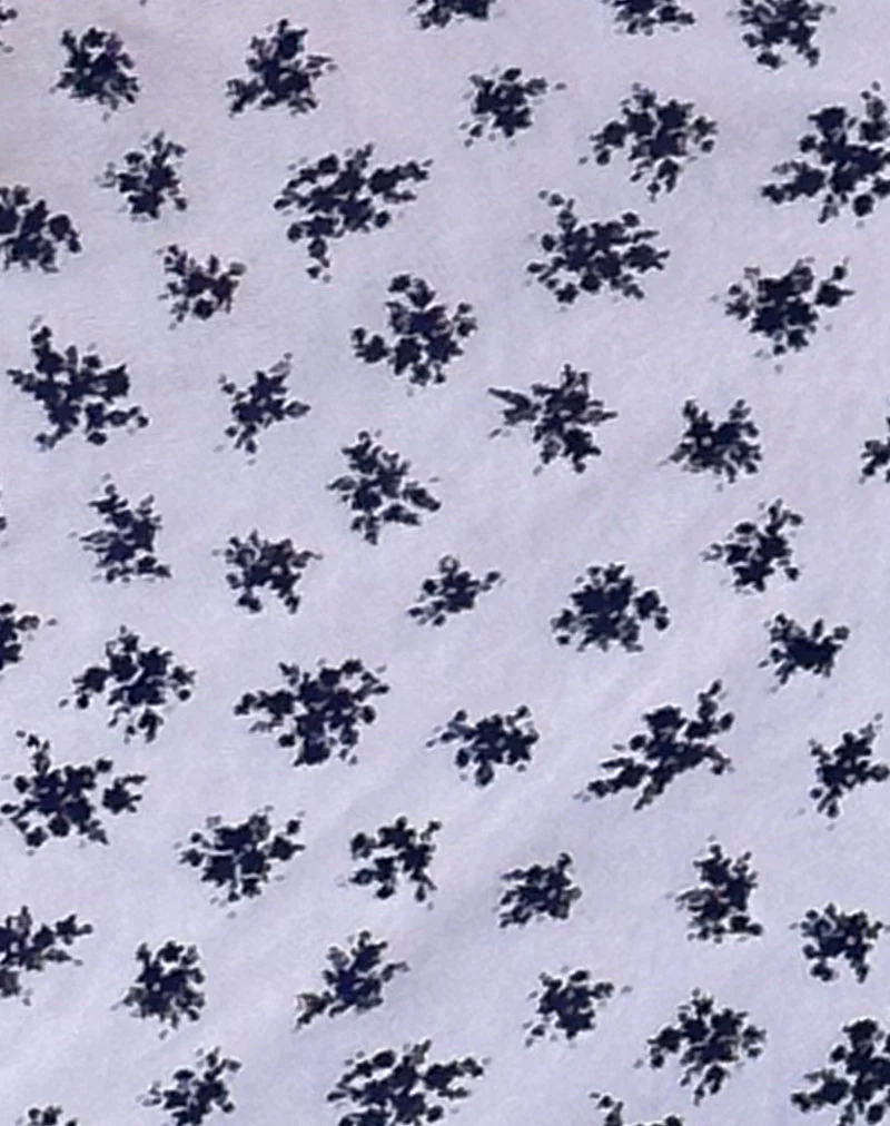 Vilinia Kleid in Blassgrau Blumen Cluster Flock - Image 6