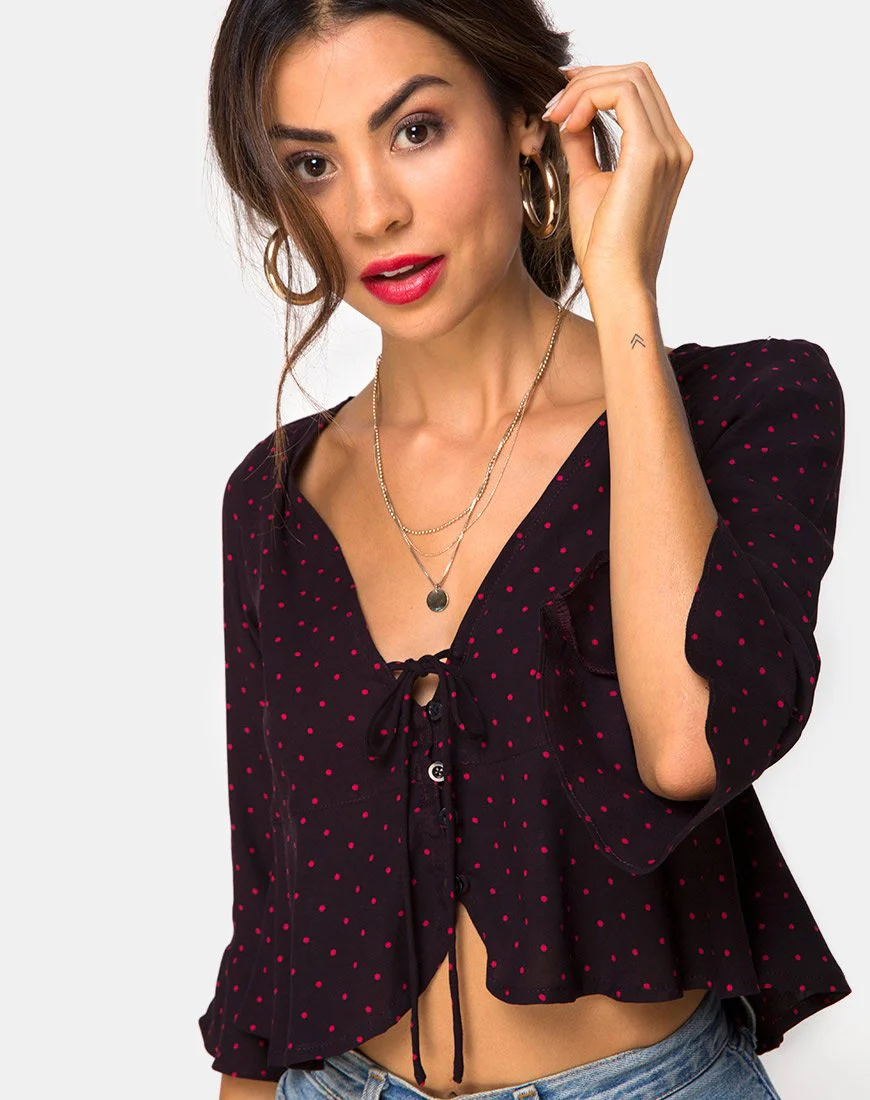 Vinequa Top in Cuban Dot Rot