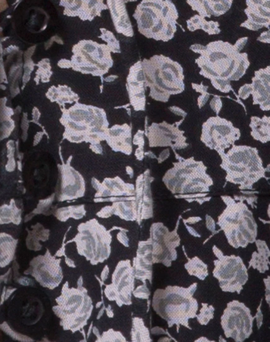 Vinequa Bluse in Ditsy Rose Schwarz - Image 5