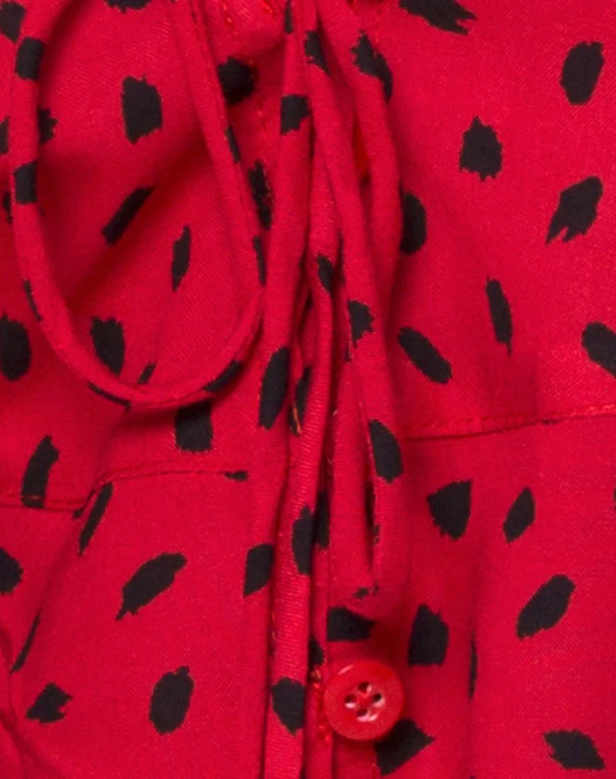 Vinequa Top in Mini Diana Dot Rot und Schwarz - Image 5