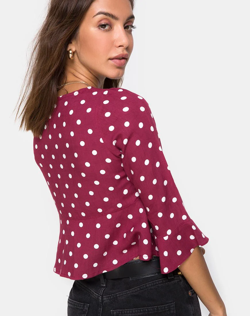 Vinequa Top in Medium Polka Wein