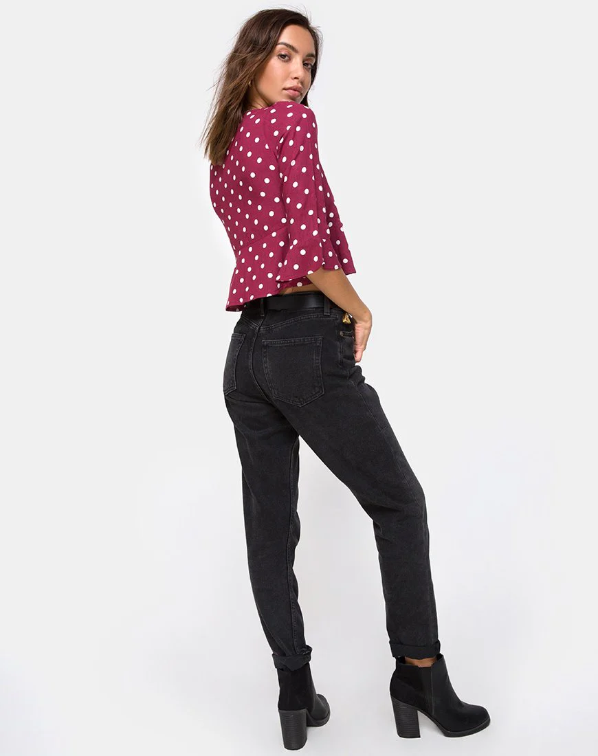 Vinequa Top in Medium Polka Wein - Image 3