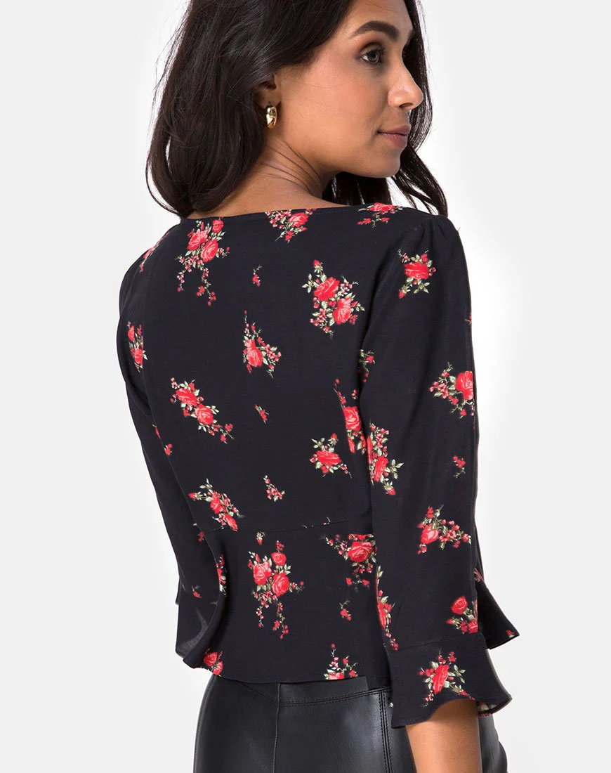 Vinequa Top in Soi Rose Schwarz und Rot - Image 2