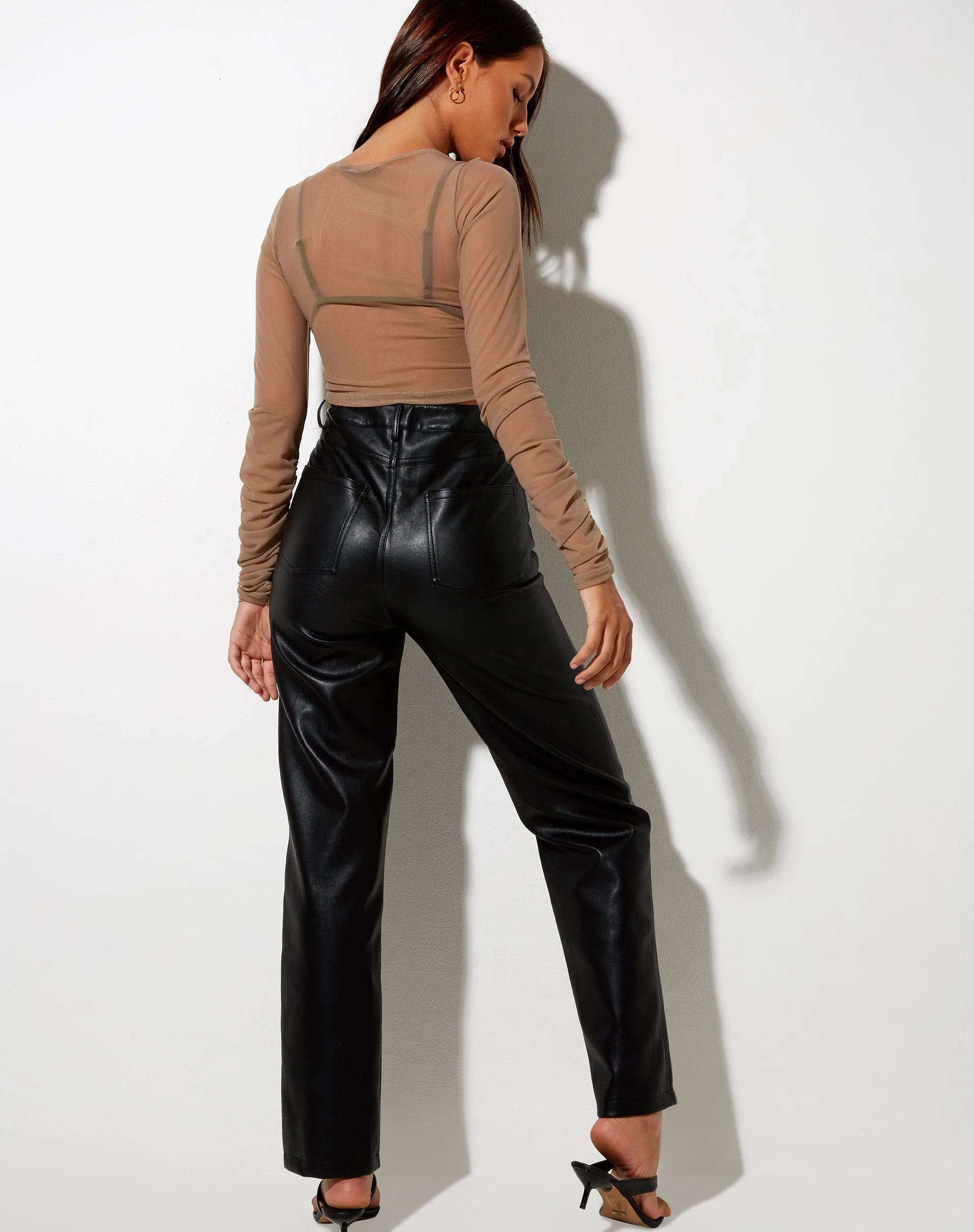 Vinta Crop Top aus Mesh Taupe - Image 4