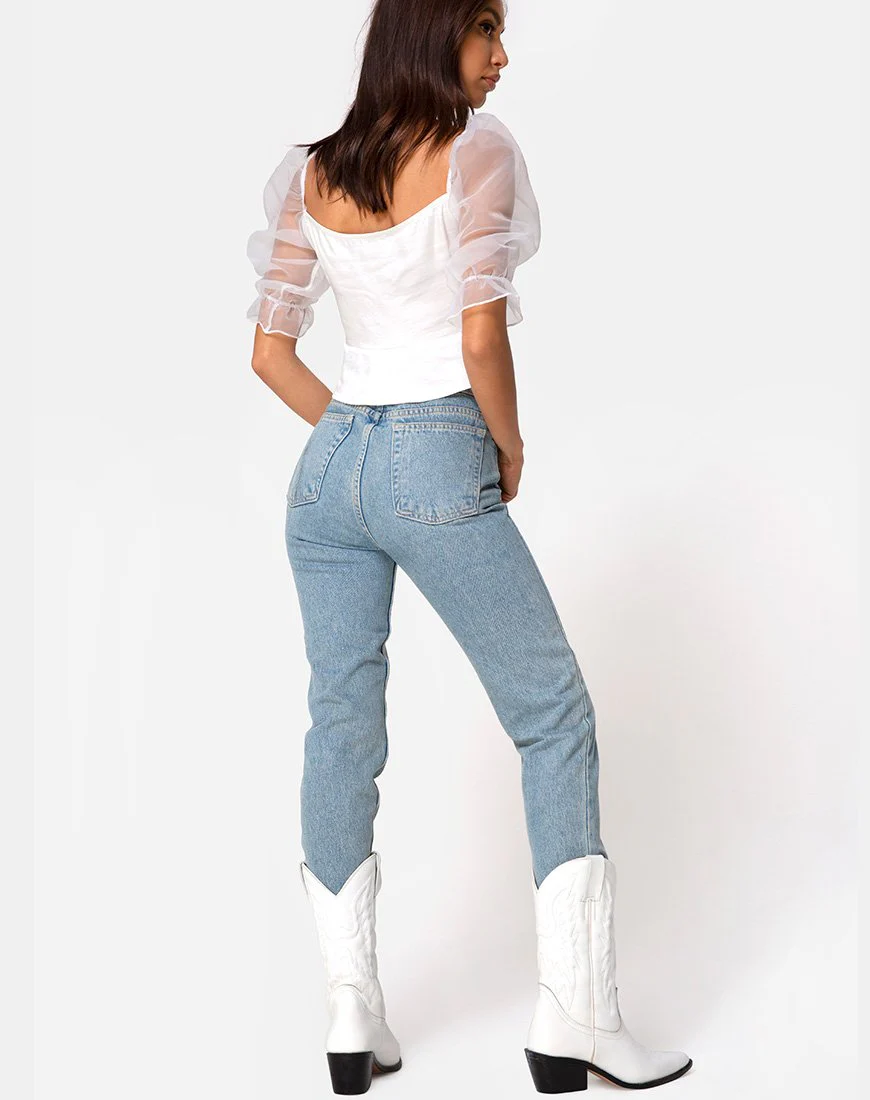 Viquela Crop Top aus Organza Creme - Image 4