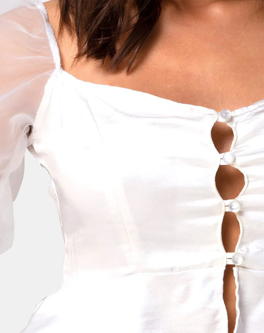 Viquela Crop Top aus Organza Creme - Image 5