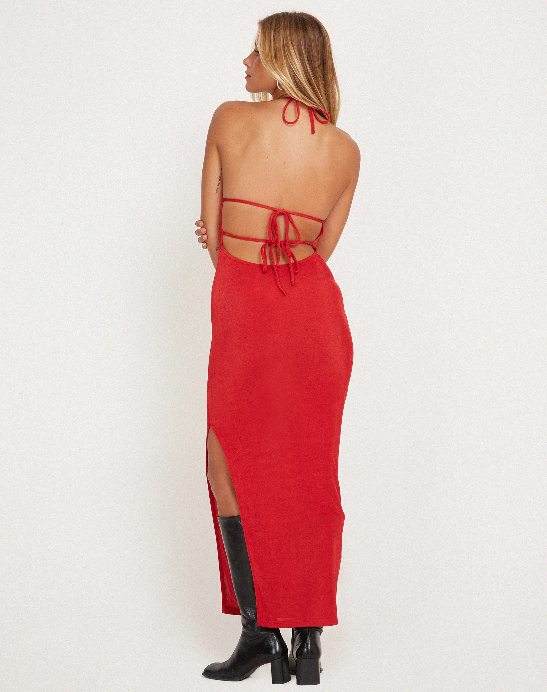 Virnilia Maxikleid mit Rollkragen in Rot - Image 3