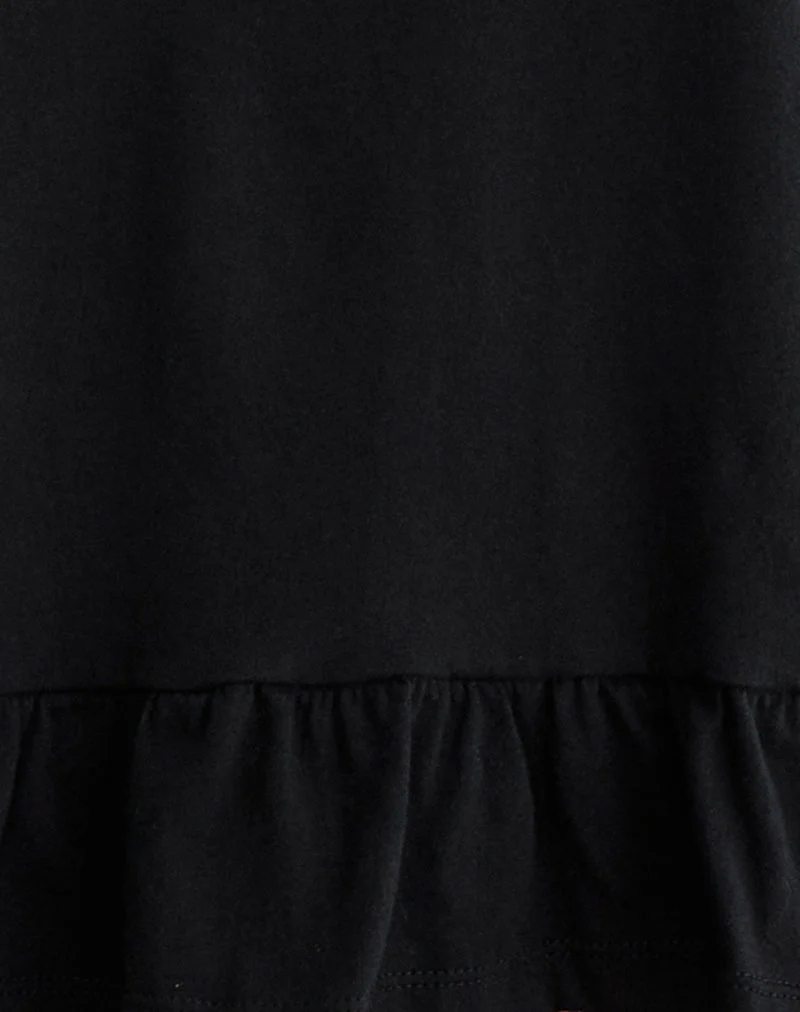 Vivala Boxy-Top mit langen Ärmeln und Rüschensaum in Schwarz - Image 6