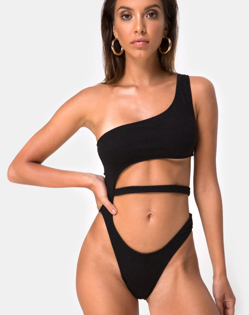 Vixie Badeanzug in Schwarz