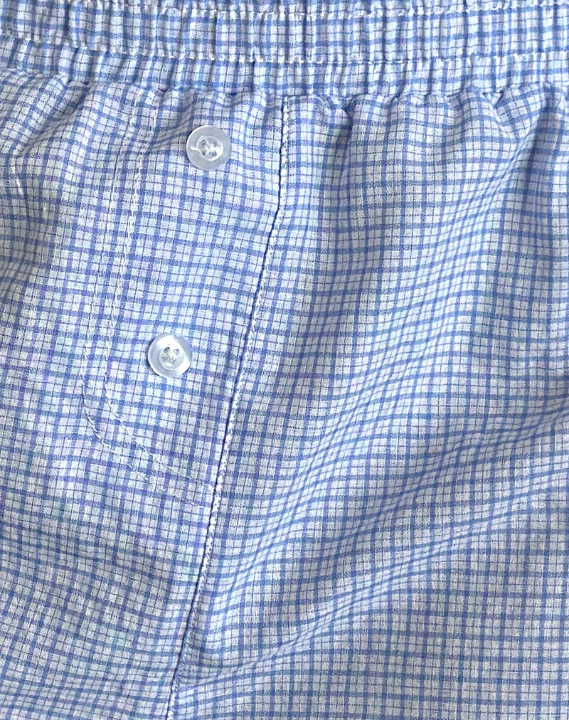 Voir Short aus Popeline Gingham Blau und Weiß - Image 5